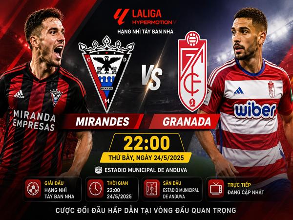 Nhận định kèo Mirandes vs Granada ngày 24/5 đêm nay