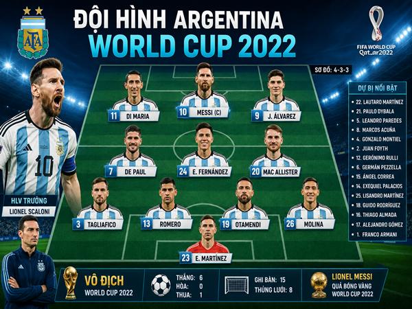 Khám phá đội hình Argentina World Cup 2022 lên đỉnh TG